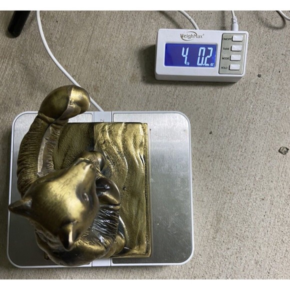 Bronze vintage USA Made stock market Bull & Bear boxing bookends rare sculpture - Picture 13 of 14